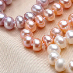 Simple Peach Button Pearl Bracelet