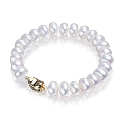 Simple White Button Pearl Bracelet