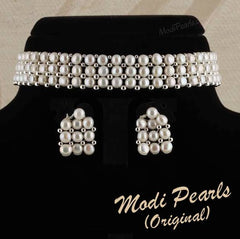 Gracious Button Pearl Necklace Set
